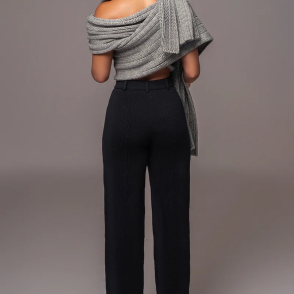 JLUXLABEL GREY SOFT LIFE CABLE KNIT SWEATER TOP - Picture 4 of 7